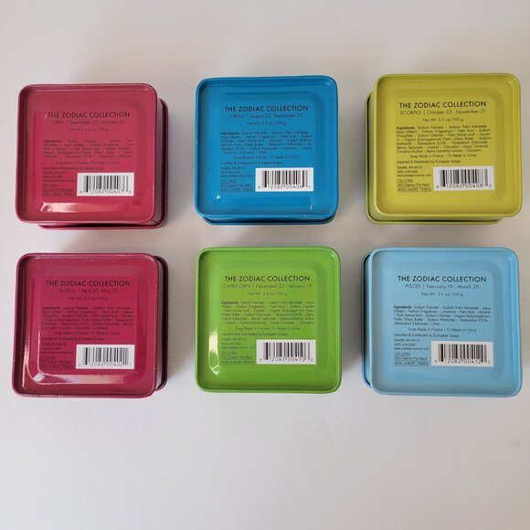 The Zodiac Collection Pre De Provence Tins 3.5 oz Set of 6 WITHOUT SOAP - Picture 6 of 10